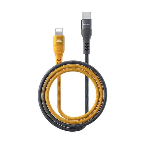 Cable de datos de carga rápida trenzado REMAX CB16 PD30W tipo C a Macaron de 8 pines, longitud: 1,2 m (negro y naranja)