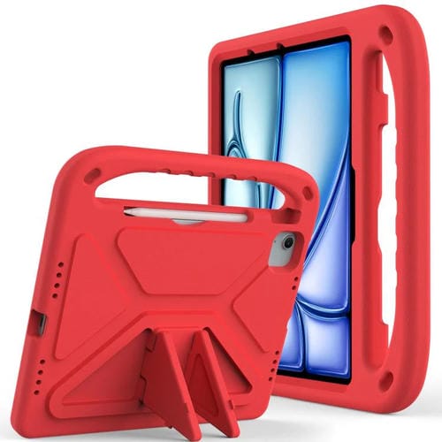 Funda de EVA a prueba de golpes con asa y soporte para iPad Air 11 (2024/2025) (roja)