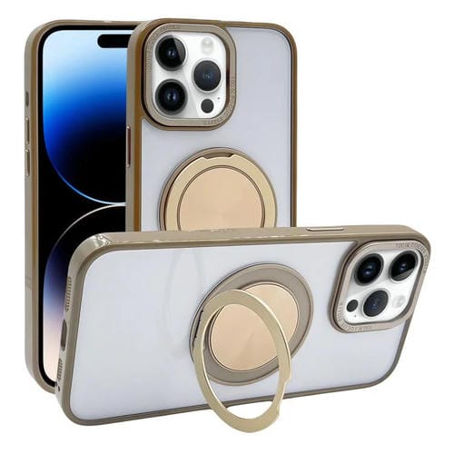 Funda MagSafe semitransparente con rotación de 360 grados para iPhone 14 Pro Max (dorado desierto)