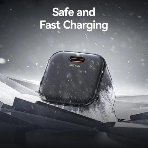 Cargador rápido mini USAMS CC260 de 20 W GaN con puerto USB-C/Tipo C, enchufe: UE (negro)