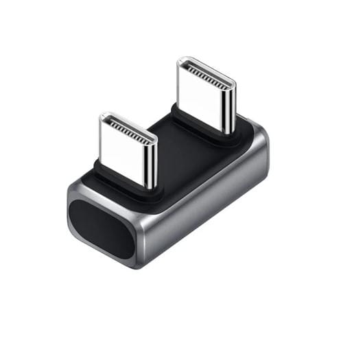 Adaptador tipo C de 240 W y 80 Gbps con todas las funciones, modelo: macho a macho en forma de U (plateado)