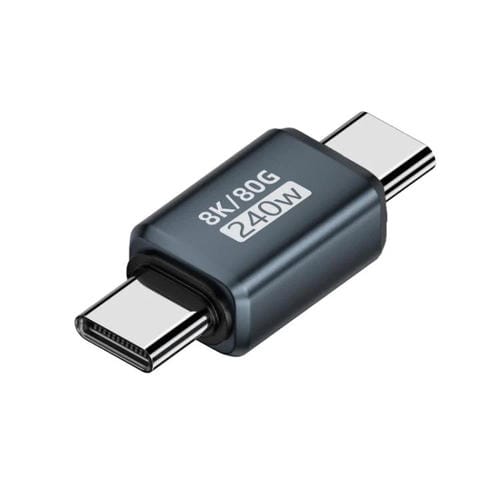 Adaptador tipo C de 240 W y 80 Gbps con todas las funciones. Modelo: conector macho recto a macho (azul).