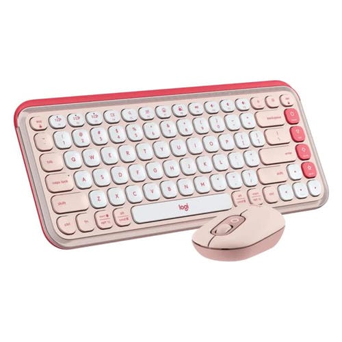 Conjunto de teclado y ratón inalámbricos Bluetooth Logitech POP ICON COMBO (rosa)