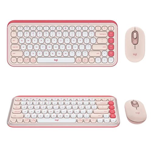 Conjunto de teclado y ratón inalámbricos Bluetooth Logitech POP ICON COMBO (rosa)
