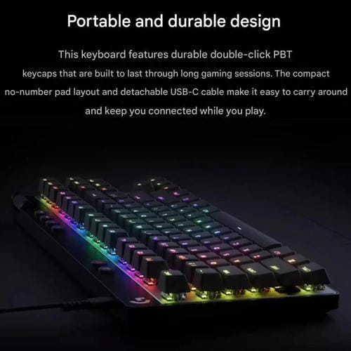 Teclado inalámbrico Logitech G PRO X TKL Rapid con interruptores magnéticos (Rosa)