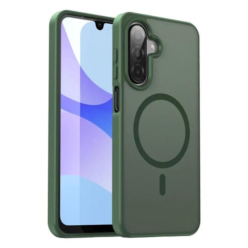 Funda híbrida de TPU translúcida con acabado mate MagSafe para Samsung Galaxy A26 5G (verde oliva)