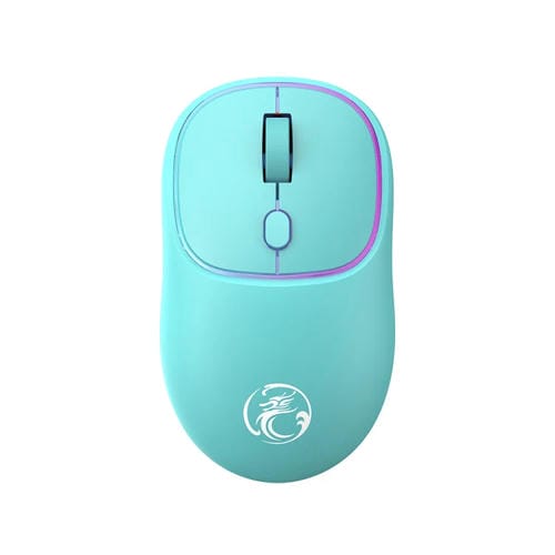 Ratón Inalámbrico Recargable Imice W-618 4 Botones 1600 DPI 2.4Ghz Bluetooth Silencioso para Computadora PC Laptop (Azul)