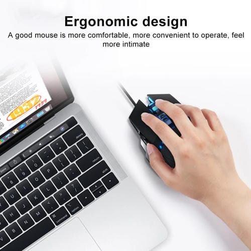 Ratón para Juegos Gm20 con Cable, 3200 Dpi, 4 Modos, 7 Teclas Ajustables, Luz RGB (Negro Starlight)