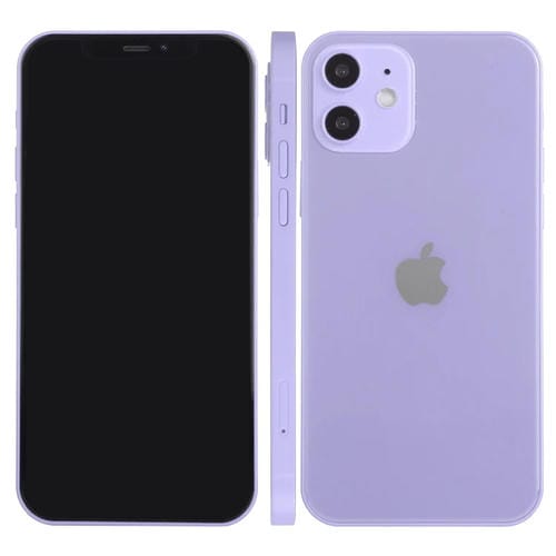 Para iPhone 12 Pantalla negra Modelo de pantalla ficticia falsa que no funciona, versión ligera (púrpura)