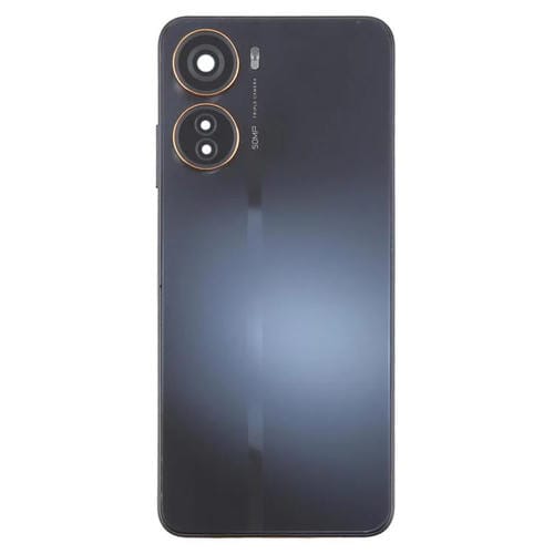 Back Cover of Plastic Battery with Central Frame and Camera Lens Cover for ZTE Axon 40 Lite (Black)