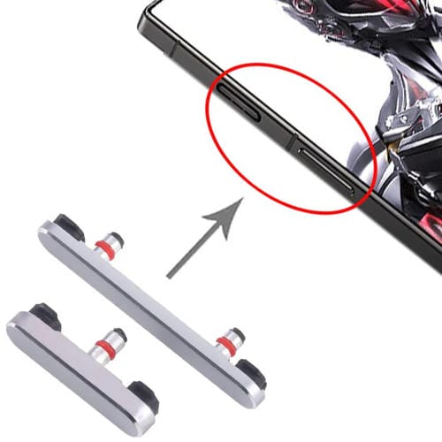 Botón de Encendido y Control de Volumen para ZTE Nubia Red Magic 8 Pro Nx729J (Plateado)