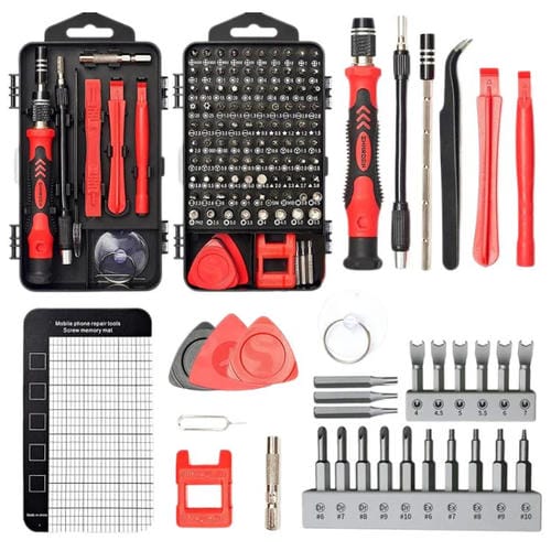Kit di Cacciaviti Magnetici di Precisione 122 In 1 (Rosso)