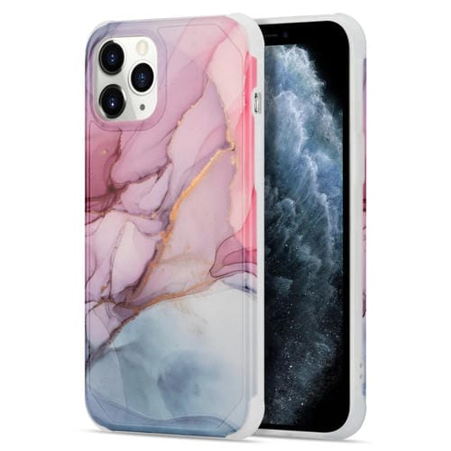 Funda para iPhone 12 Pro Max Four Corners Anti-Shattering Flow Gold Marble Imd (Pulper Blue)