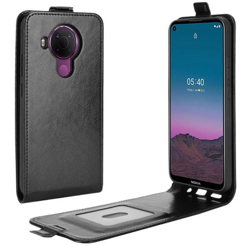 Para Nokia 5.4 R64 Funda protectora de cuero con solapa vertical con textura con ranuras para tarjetas y marco de fotos