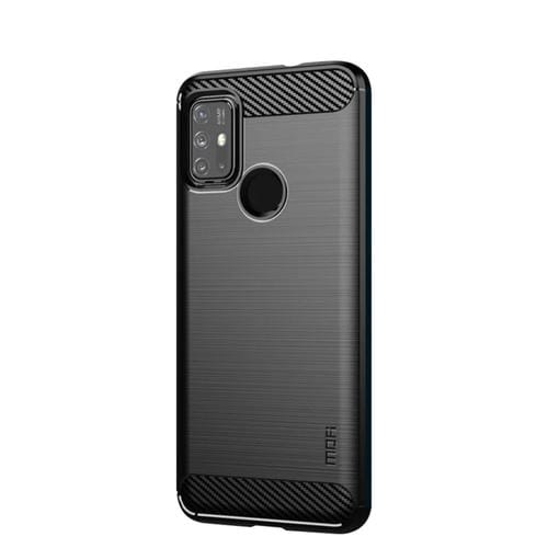 Para Motorola Moto G10 / G30 MOFI Gentleness Series Textura cepillada Fibra de carbono Soft TPU Case (Negro)