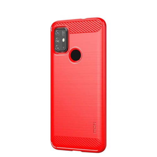 Para Motorola Moto G10 / G30 MOFI Gentleness Series Textura cepillada Fibra de carbono Soft TPU Caso (rojo)