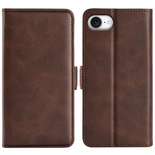 Funda de Cuero con Tapa Horizontal y Hebilla Magnética para iPhone 16E (Marrón)