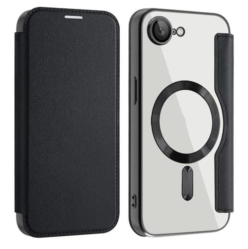 Funda de Cuero Antirrobo Magsafe Rfid para iPhone 16E (Negra)