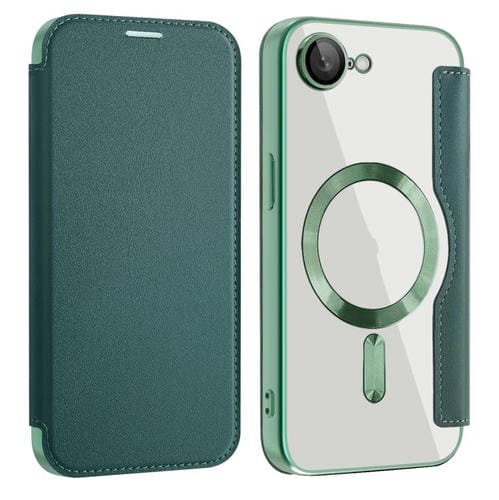 Funda de Cuero Antirrobo Magsafe Rfid para iPhone 16E (Verde)