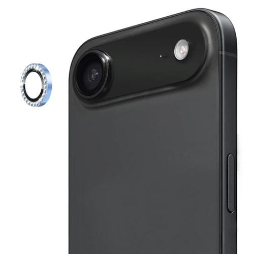 ENKAY AR - Lente de cámara con anillo de diamante individual antirreflejo y película completa para iPhone 17 Air (azul sierra)