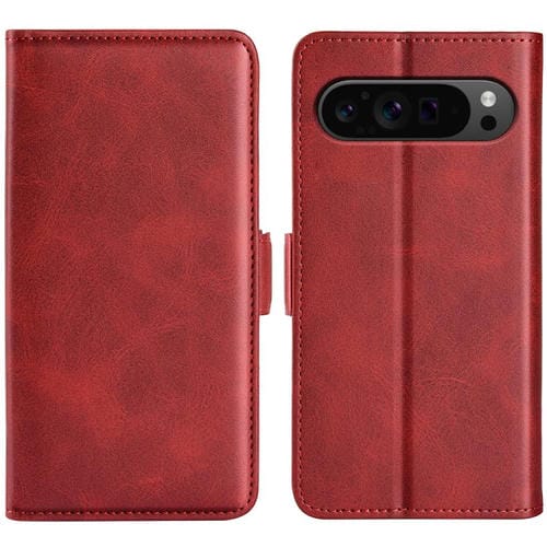 Funda de Cuero con Tapa Horizontal y Hebilla Magnética para Google Pixel 9 Pro XL (Rojo)