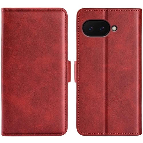 Funda de Cuero con Tapa Horizontal y Hebilla Magnética Doble Cara para Google Pixel 9A (Rojo)