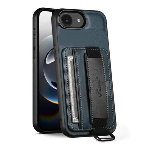 Funda para Teléfono Suteni H13 con Correa para Muñeca y Tarjetero para iPhone 16E (Azul)