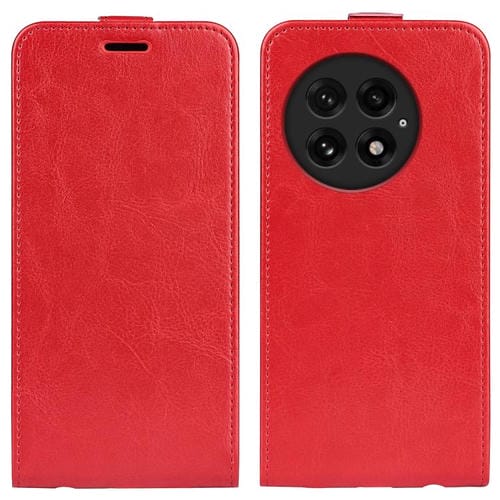 Funda de Cuero con Tapa Vertical Única Textura R64 para OnePlus 13 (Rojo)