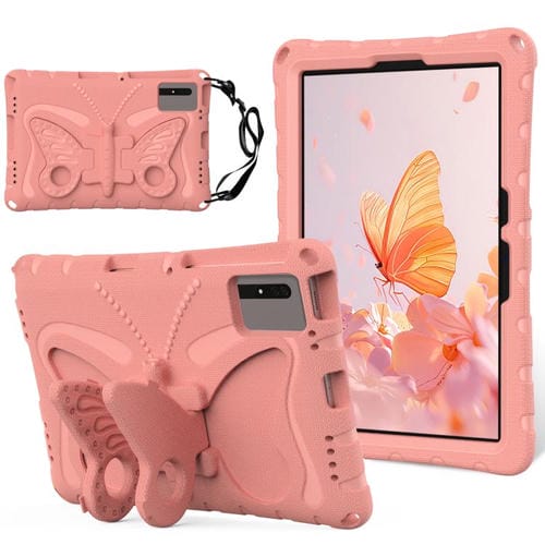 Funda de EVA a prueba de golpes con soporte de mariposa para Xiaomi Redmi Pad 2/SE 11 2025 (rosa y naranja)