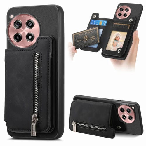 Funda para Teléfono OnePlus Ace 3 5G/12R 5G con Cremallera Magsafe Retro (Negra)