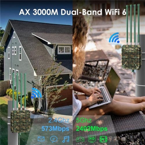 Extensor WAVLINK WN573HX3 WiFi 6 AX3000 enrutador inalámbrico doble banda para exteriores (Blanco)