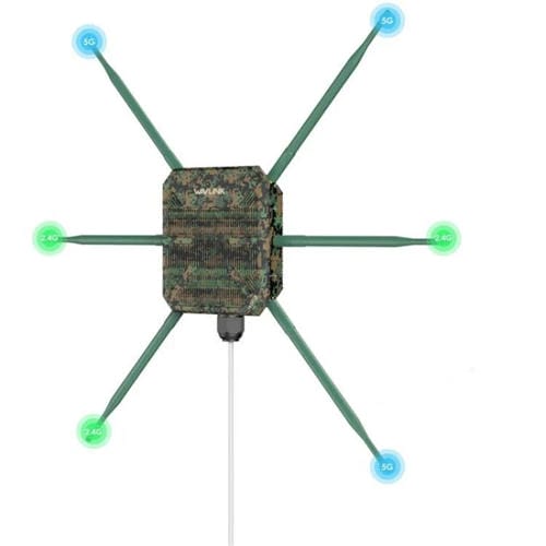 Extensor WiFi para exteriores WAVLINK WN588HX3 AX3000 repetidor WiFi doble banda 6 antenas (Blanco)