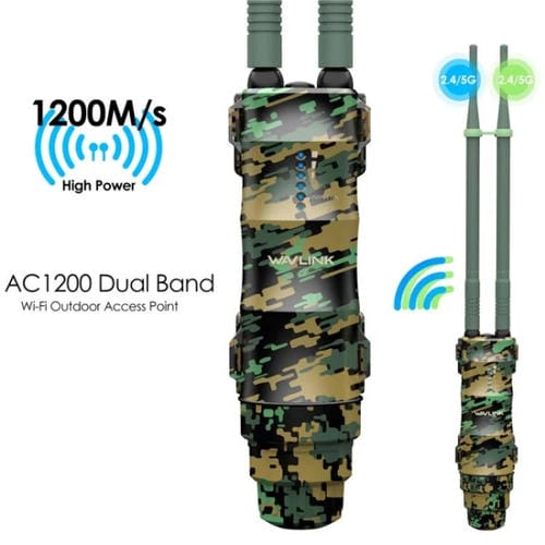 Extensor WiFi WAVLINK WN570HA2 para exteriores, resistente al agua IP67, enrutador inalámbrico de doble banda AC1200, enchufe: Reino Unido