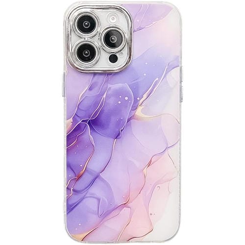 Funda para Teléfono iPhone 15 Pro Max Textura Mármol Galvanizado (Morado M3)