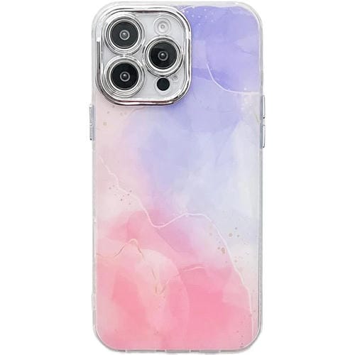 Funda para Teléfono iPhone 15 Pro Max Textura Mármol Galvanizado (Púrpura Rosa)
