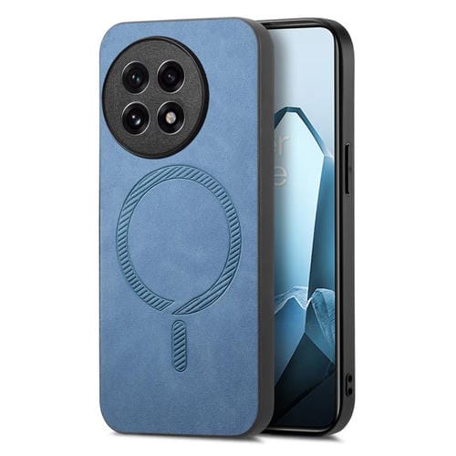 Funda para Teléfono OnePlus Ace 5/5 Pro con Tapa Trasera PU Magsafe (Azul)
