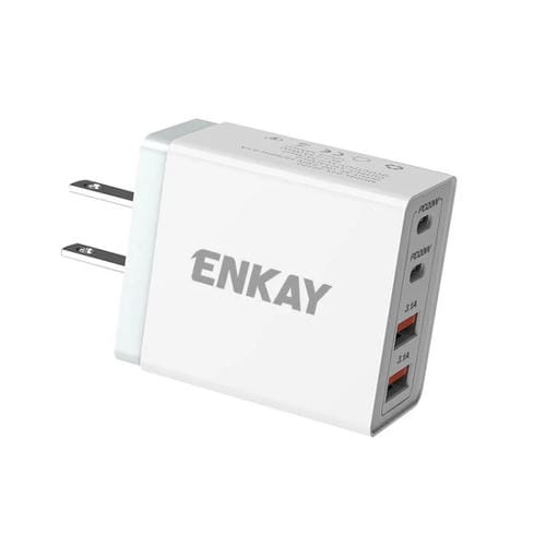Cargador rápido Enkay FC-002 55 W con 2 puertos USB-A y 2 puertos USB-C (Enchufe Estadounidense)