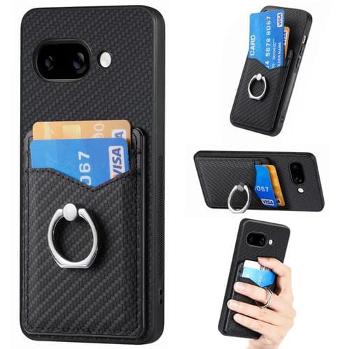 Funda Fibra de Carbono con Anillo para Google Pixel 9A (Negra)