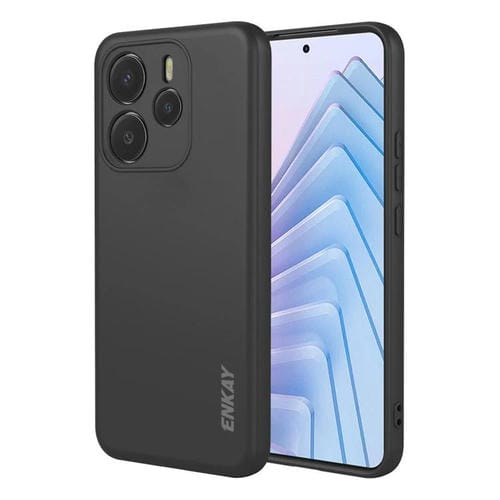 ENKAY - Funda de silicona líquida suave y a prueba de golpes para Redmi Note 14 4G (164 mm) (Negro)