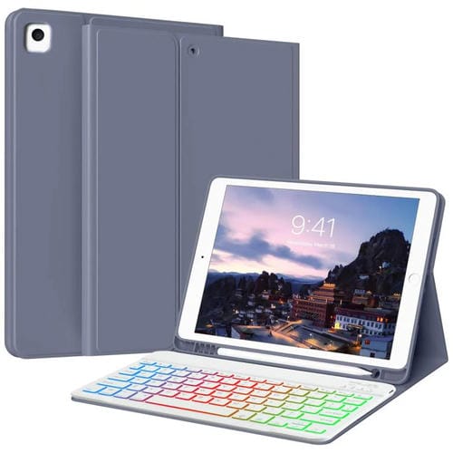 Funda magnética con teclado Bluetooth para iPad Pro 11 2024 (morado lavanda)