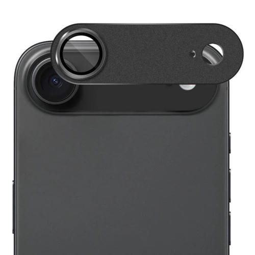ENKAY - Lente de cámara antirreflejos con armadura esmerilada y película de vidrio templado de aleación de aluminio (negro) para iPhone 17 Air