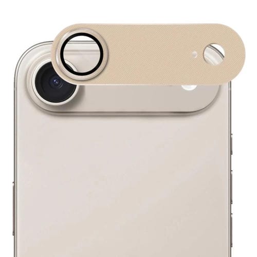 Película protectora de lente de vidrio templado ENKAY con textura de CD y aleación de aluminio para iPhone 17 Air (dorado claro)