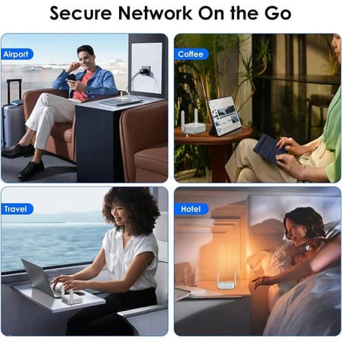 Enrutador de viaje WAVLINK WNT100X3 AX3000 de 160 MHz MU-MIMO OFDMA VPN de doble banda WiFi 6, color: enchufe de Reino Unido