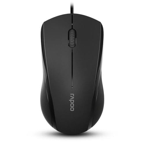 Mouse Racoo N1600 1000 DPI 3 teclas Silent oficina negocio cable 1.5 m (Negro)