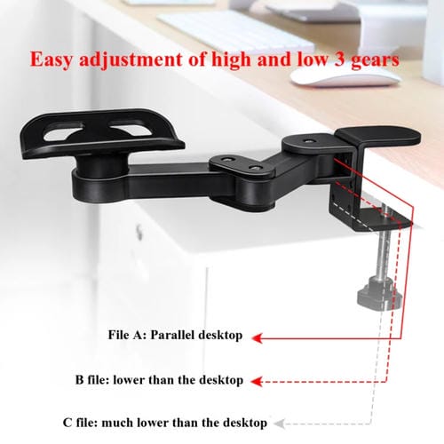 Soporte de Mano para Computadora Vaydeer Tj2011 Mouse Pad Metal Brazo Voladizo Pulsera Pad (Negro)