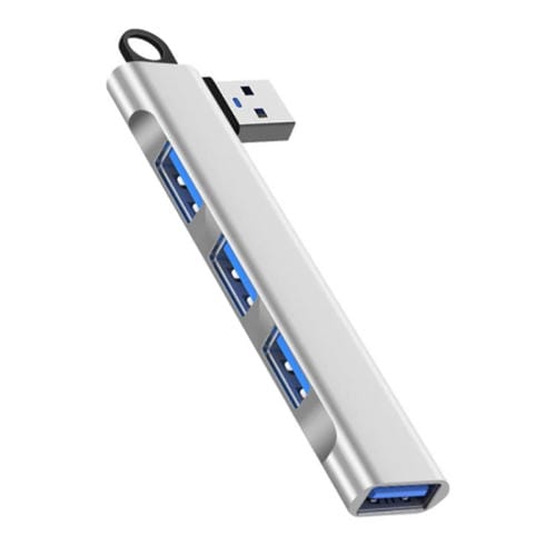 Estación de Acoplamiento Inalámbrica 4 en 1 para Ordenador con Puerto USB 3.0 y Enchufe Lateral (Plateado)