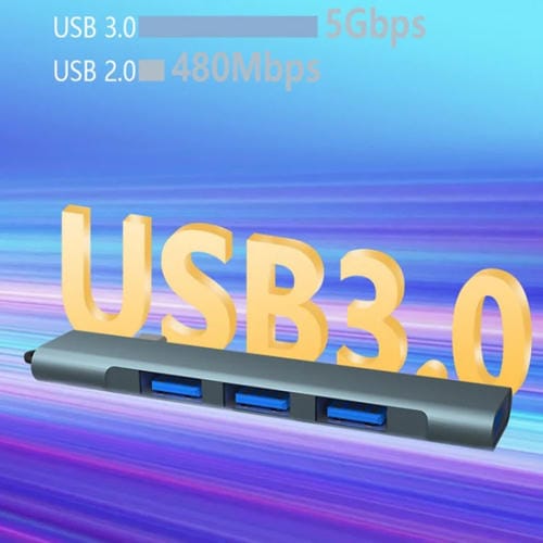Estación de Acoplamiento Inalámbrica 4 en 1 para Ordenador con Puerto USB 3.0 y Enchufe Lateral (Plateado)