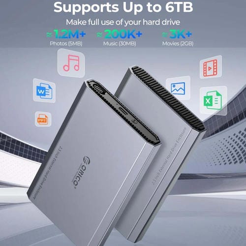 Estuche para Disco Duro Móvil Orico DD25 USB 3.1 5 Gbps 2,5 Pulgadas Estado Sólido y Mecánico Externo SATA Universal