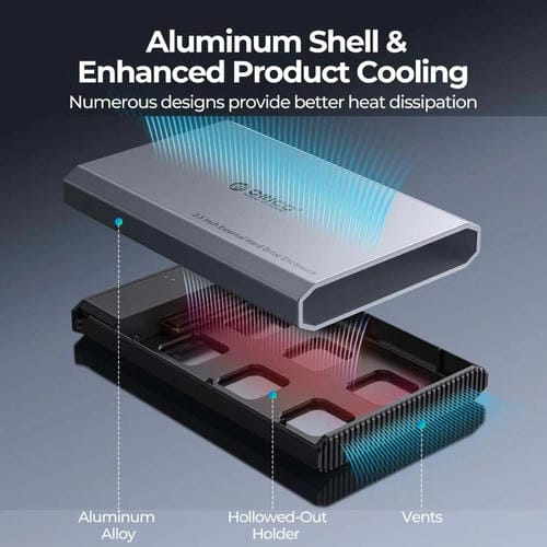 Estuche para Disco Duro Móvil Orico DD25 USB 3.1 5 Gbps 2,5 Pulgadas Estado Sólido y Mecánico Externo SATA Universal