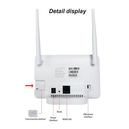 Enrutador Móvil Enchufable Inalámbrico CPE 4G Versión Asiática con Cable de Red y Enchufe de la UE